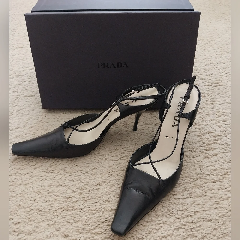 Prada | Shoes | Prada Slingback Heels Aso Carolyn Bessette Kennedy